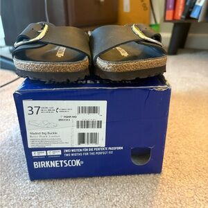 Birkenstock Kids Madrid Single-Buckle Sandals in Black
